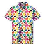 Colorful Cow Pattern Print Men's Short Sleeve Shirt