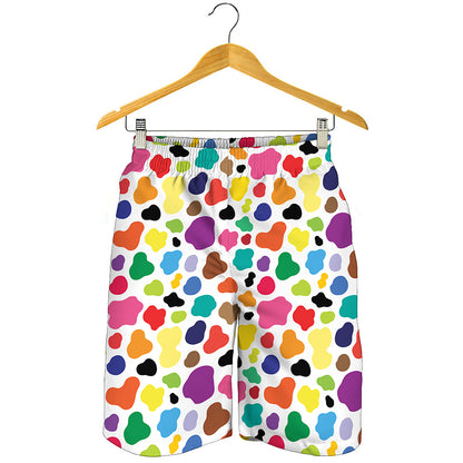 Colorful Cow Pattern Print Men's Shorts