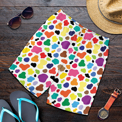 Colorful Cow Pattern Print Men's Shorts