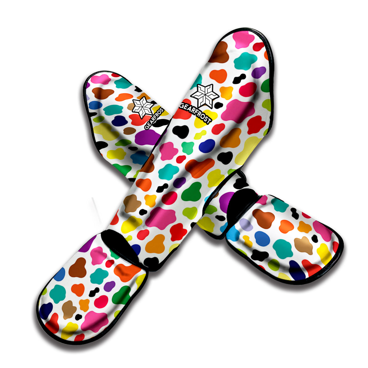 Colorful Cow Pattern Print Muay Thai Shin Guard