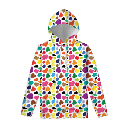 Colorful Cow Pattern Print Pullover Hoodie