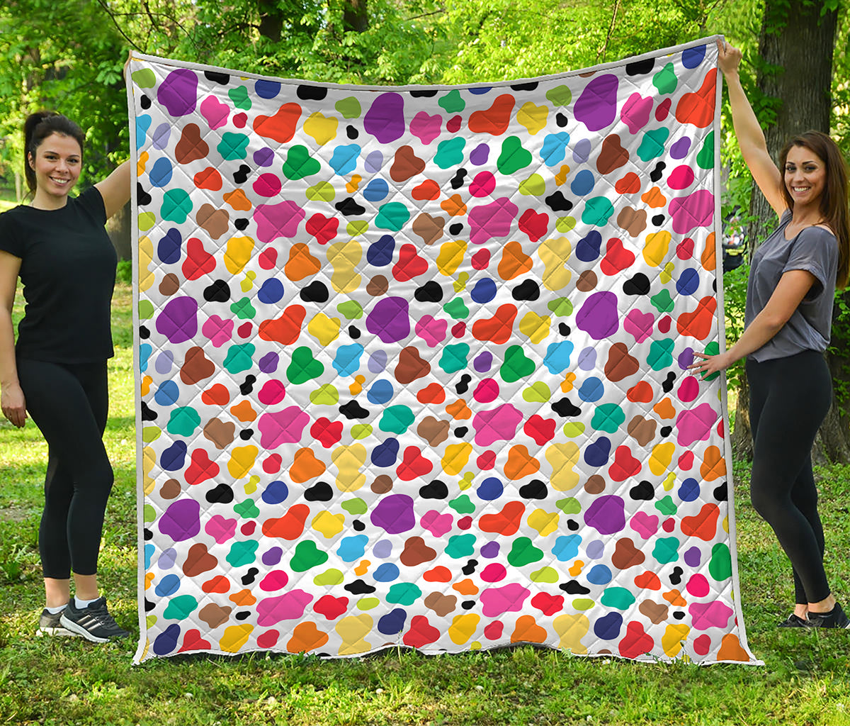 Colorful Cow Pattern Print Quilt