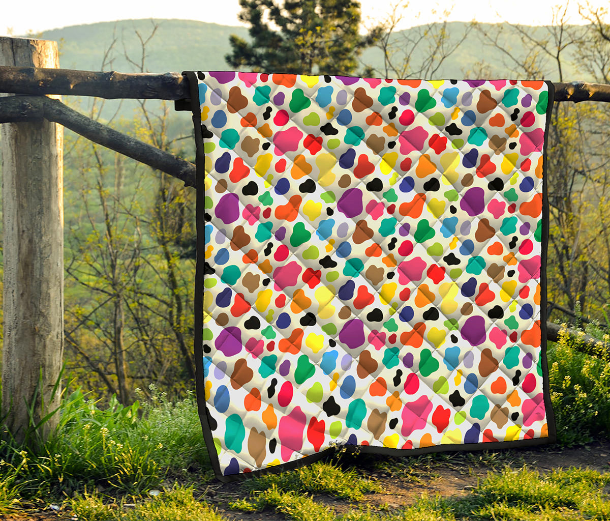 Colorful Cow Pattern Print Quilt