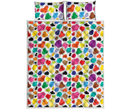 Colorful Cow Pattern Print Quilt Bed Set