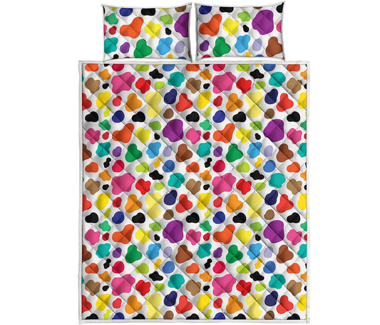 Colorful Cow Pattern Print Quilt Bed Set