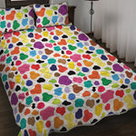 Colorful Cow Pattern Print Quilt Bed Set