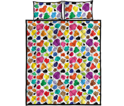 Colorful Cow Pattern Print Quilt Bed Set