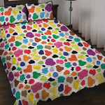 Colorful Cow Pattern Print Quilt Bed Set