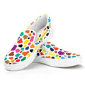 Colorful Cow Pattern Print White Slip On Sneakers