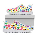 Colorful Cow Pattern Print White Running Shoes
