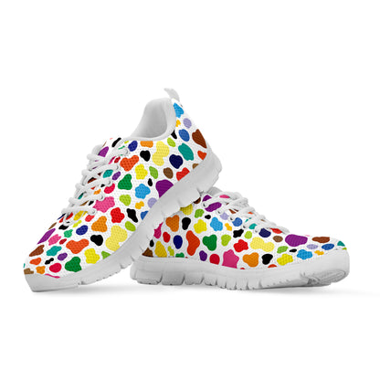 Colorful Cow Pattern Print White Sneakers