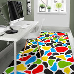 Colorful Cow Print Area Rug GearFrost
