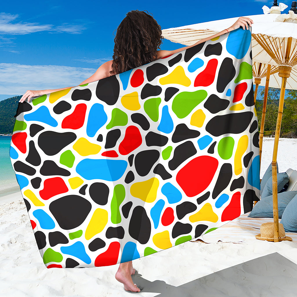 Colorful Cow Print Beach Sarong Wrap
