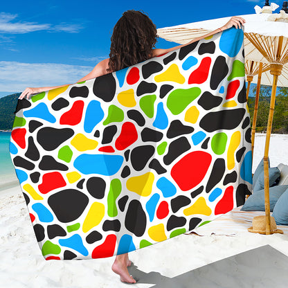 Colorful Cow Print Beach Sarong Wrap