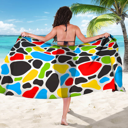 Colorful Cow Print Beach Sarong Wrap