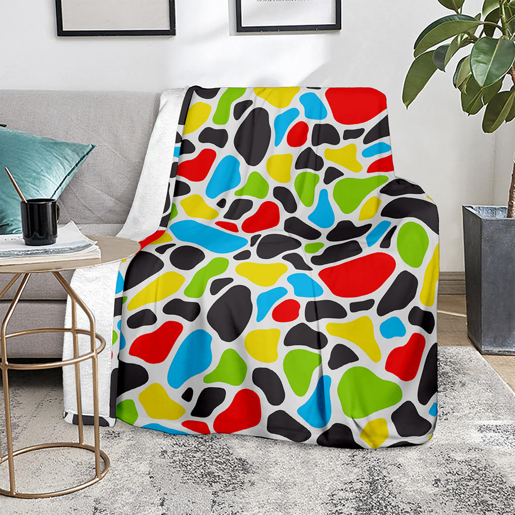 Colorful Cow Print Blanket