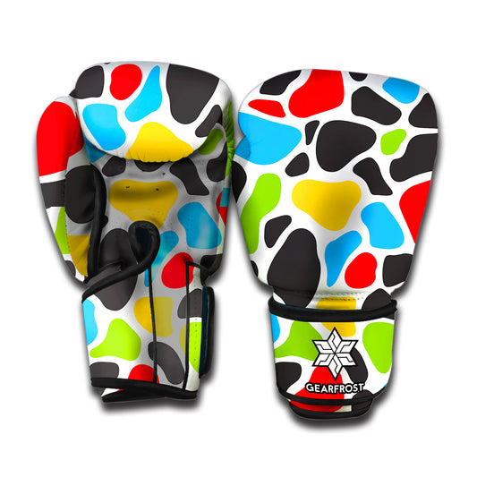 Colorful Cow Print Boxing Gloves