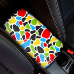 Colorful Cow Print Car Center Console Cover