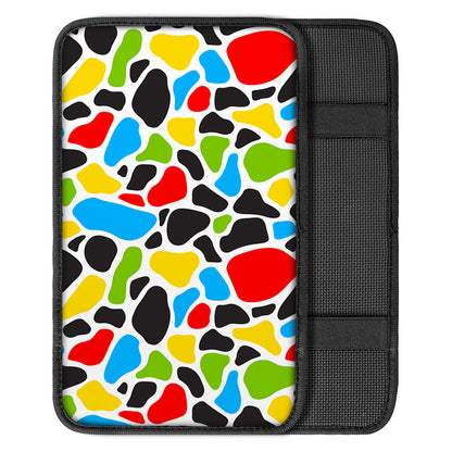Colorful Cow Print Car Center Console Cover