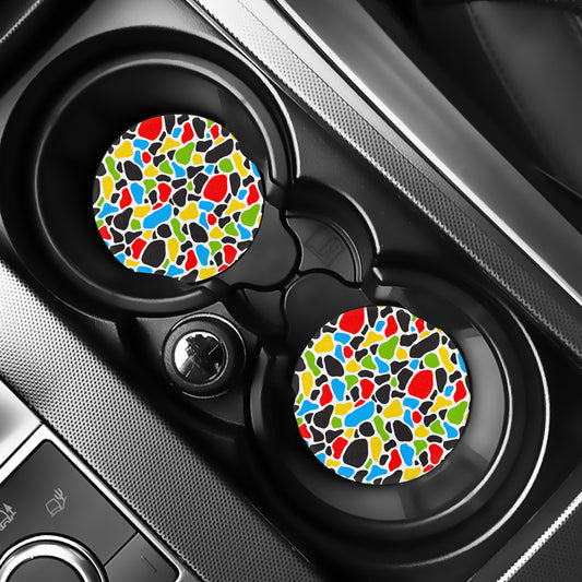 Colorful Cow Print Car Coasters