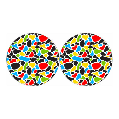 Colorful Cow Print Car Coasters