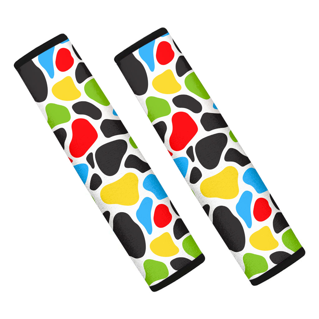 Colorful Cow Print Car Seat Belt Covers