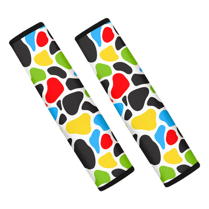 Colorful Cow Print Car Seat Belt Covers