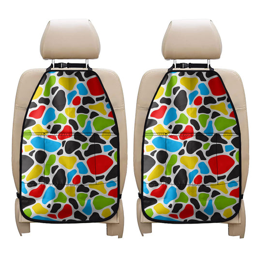 Colorful Cow Print Car Seat Organizers