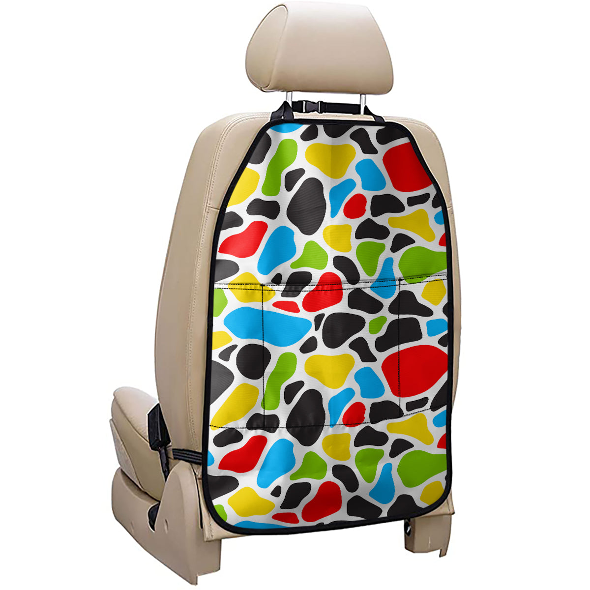 Colorful Cow Print Car Seat Organizers