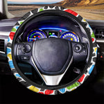 Colorful Cow Print Car Steering Wheel Cover