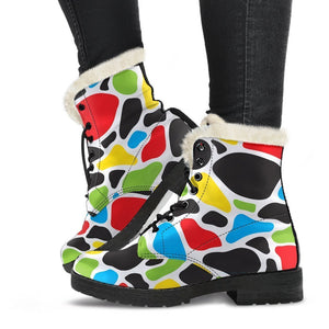 Colorful Cow Print Comfy Boots GearFrost