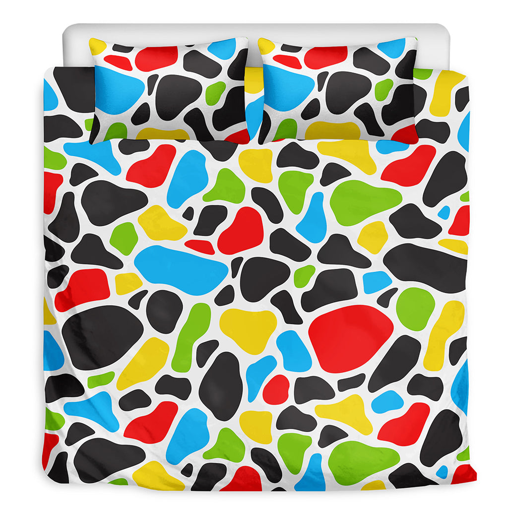 Colorful Cow Print Duvet Cover Bedding Set