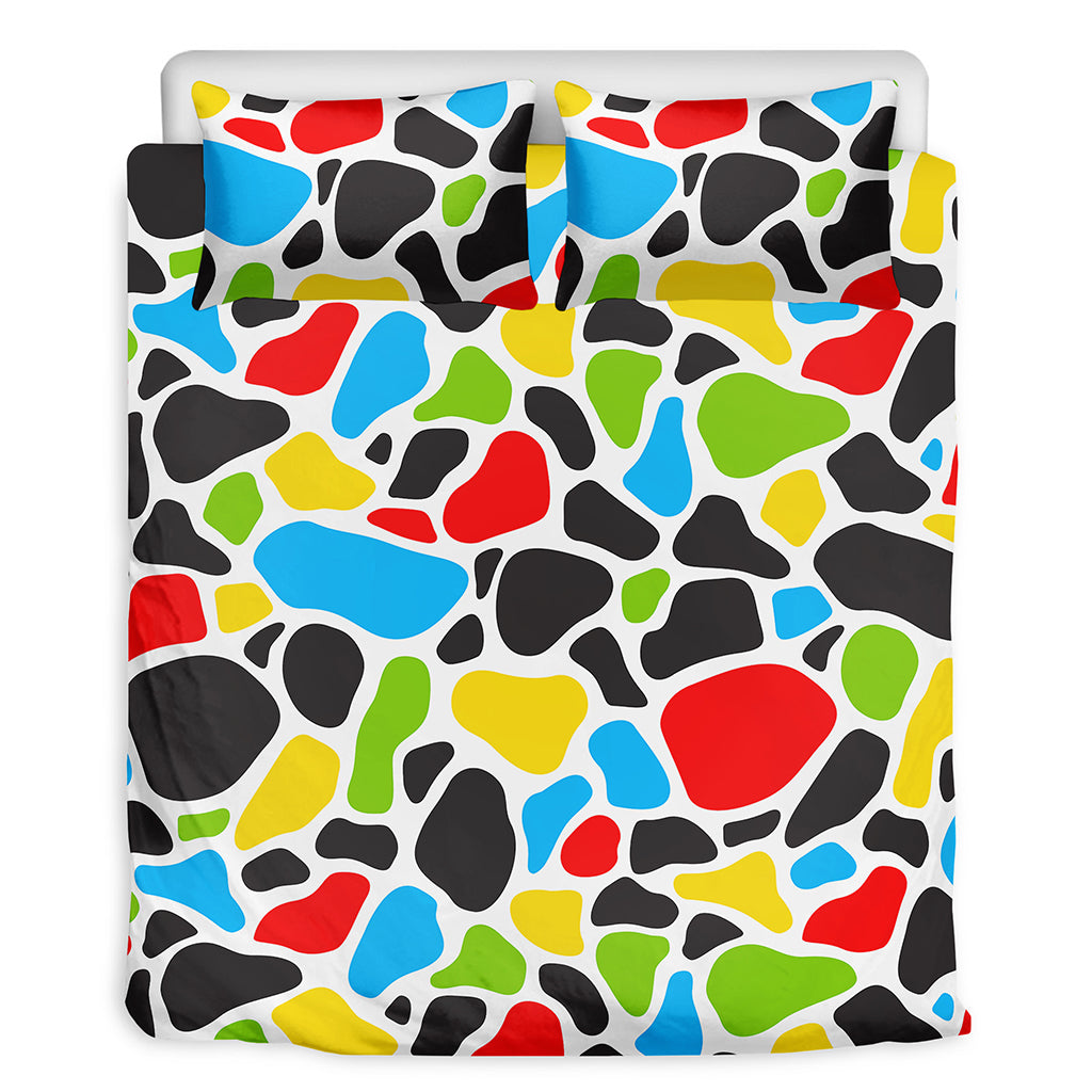 Colorful Cow Print Duvet Cover Bedding Set