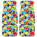Colorful Cow Print Front and Back Car Floor Mats