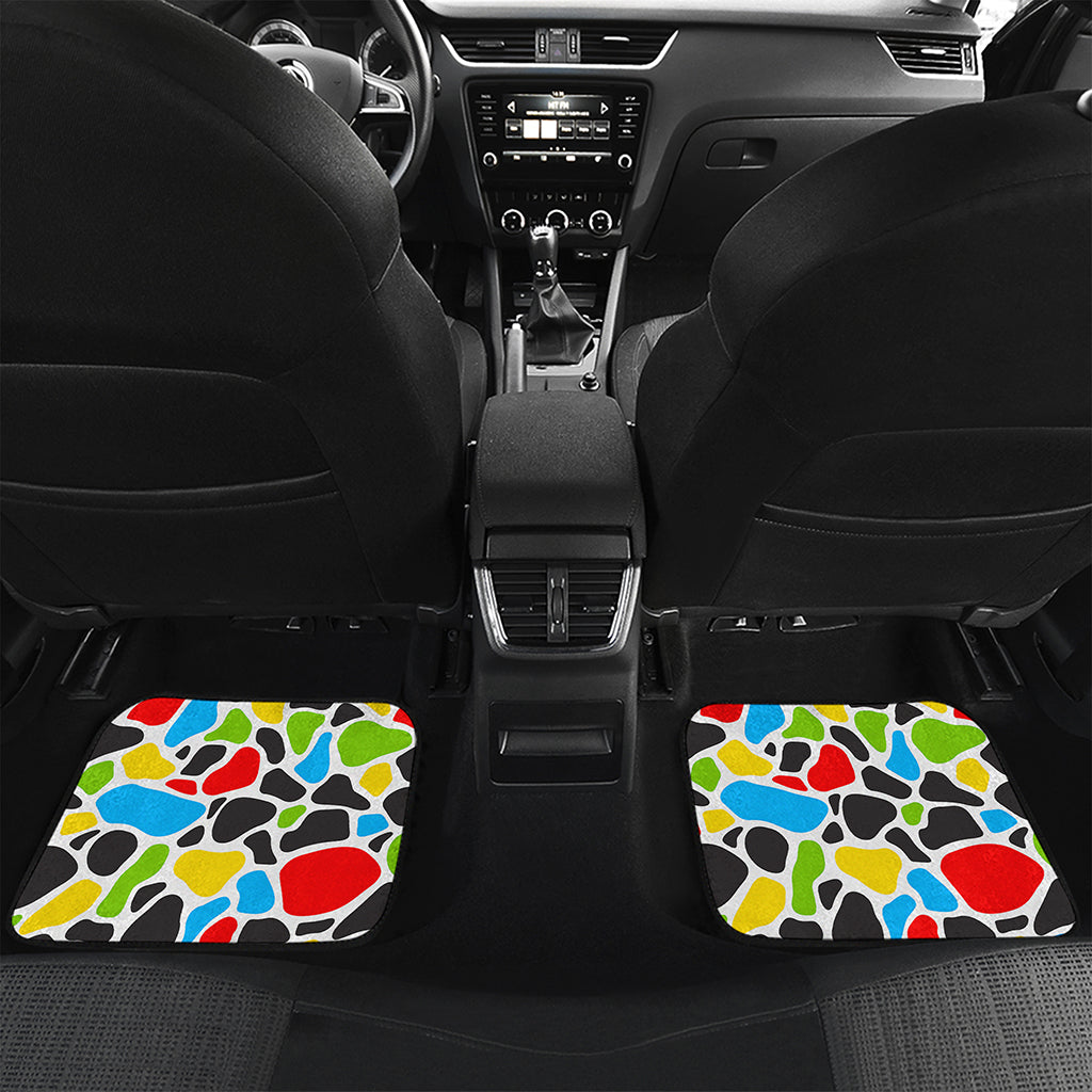 Colorful Cow Print Front and Back Car Floor Mats