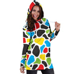 Colorful Cow Print Hoodie Dress GearFrost
