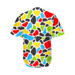 Colorful Cow Print Men's Baseball Jersey
