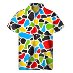 Colorful Cow Print Men's Short Sleeve Shirt