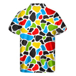 Colorful Cow Print Men's Short Sleeve Shirt