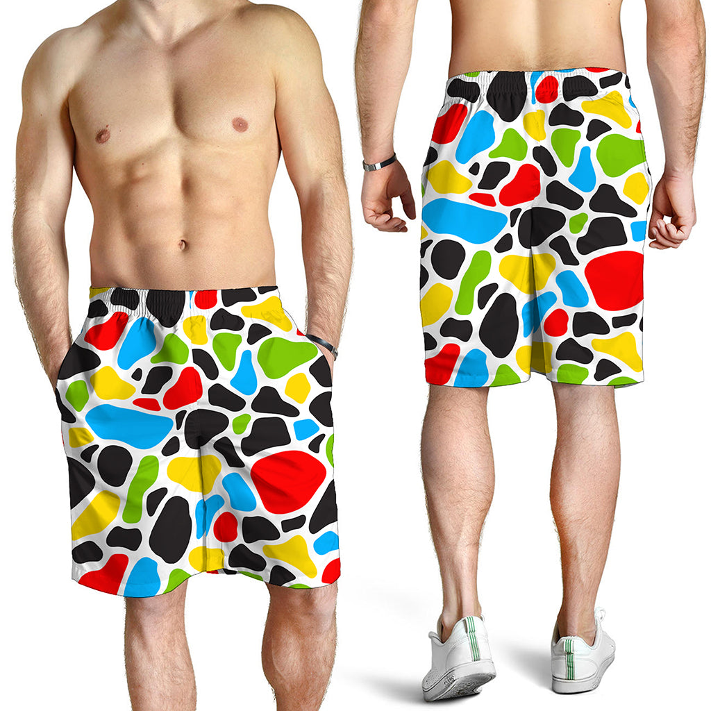 Colorful Cow Print Men's Shorts