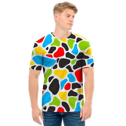 Colorful Cow Print Men's T-Shirt