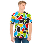 Colorful Cow Print Men's T-Shirt