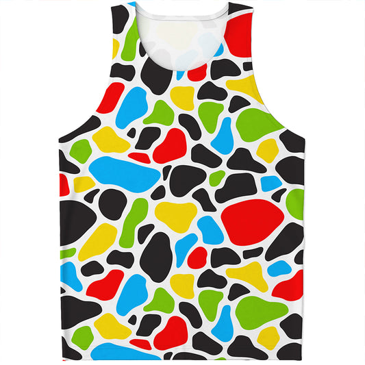 Colorful Cow Print Men's Tank Top