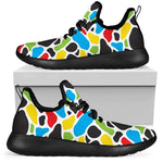 Colorful Cow Print Mesh Knit Shoes GearFrost