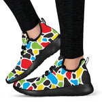 Colorful Cow Print Mesh Knit Shoes GearFrost
