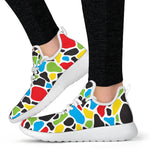 Colorful Cow Print Mesh Knit Shoes GearFrost