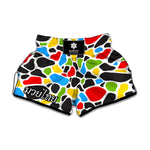 Colorful Cow Print Muay Thai Boxing Shorts