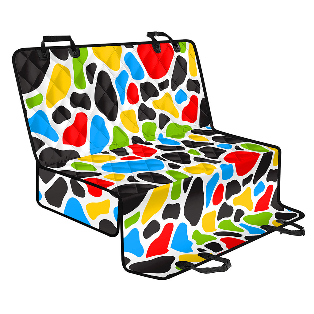 Colorful Cow Print Pet Car Back Seat Cover