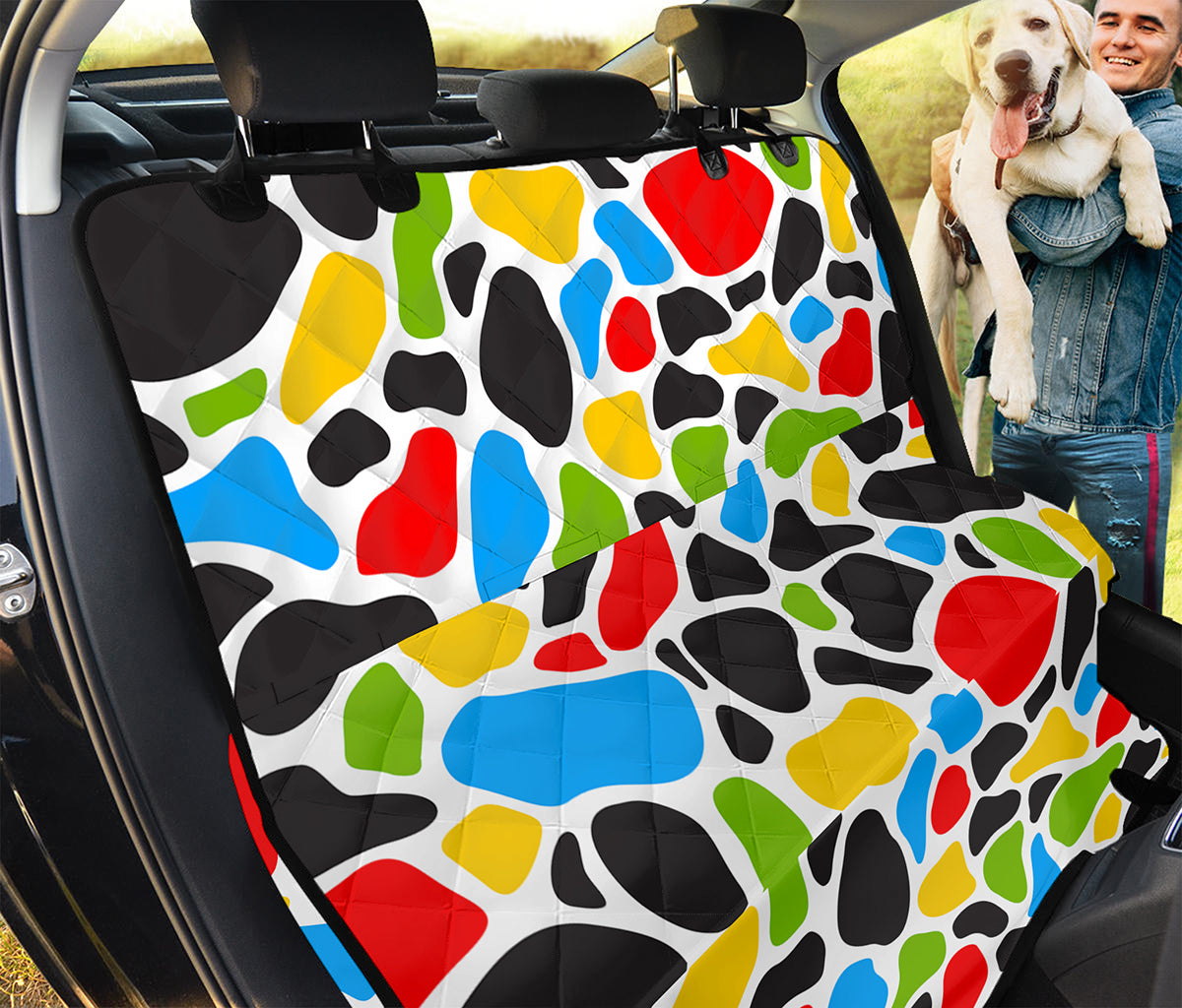 Colorful Cow Print Pet Car Back Seat Cover