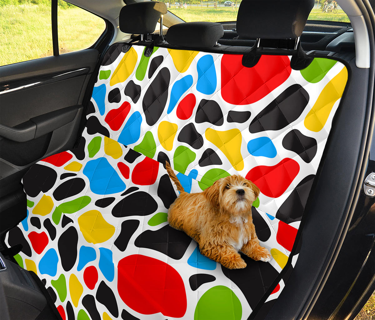 Colorful Cow Print Pet Car Back Seat Cover